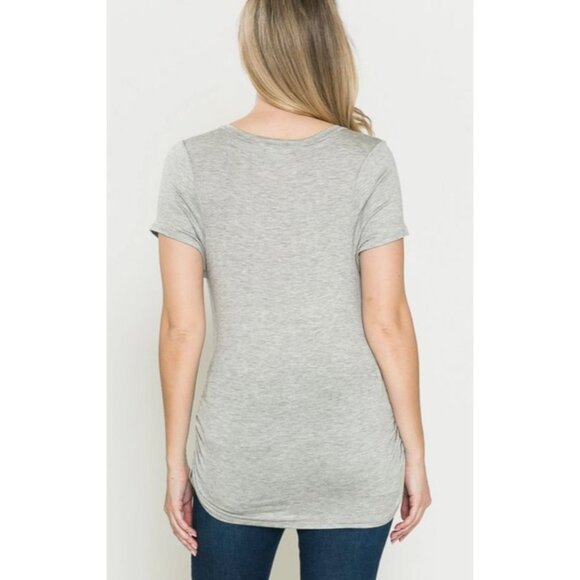 French Pastry "Preggers" Maternity T-Shirt Small Gray - Picture 3 of 9